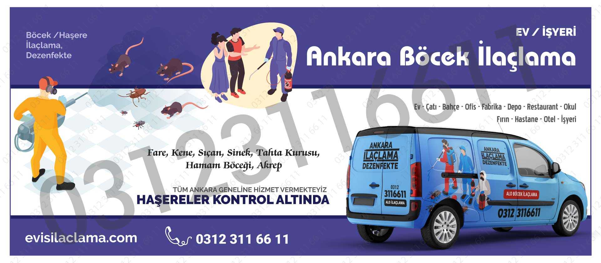 Böcek İlaçlama Fiyatları Ankara 0312-3116611